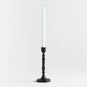 Crate&Barrel Astryd Black Metal Taper Candle Holder 9"
